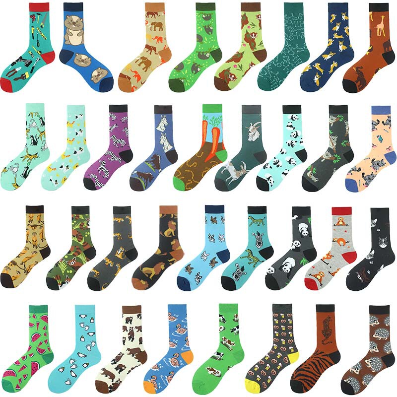 Polyester socks new cross-border explosions tide socks men's plus size animal elements for fashion socks polyester socks