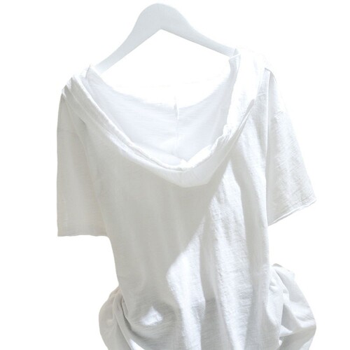 Women's Loose Fit Hooded White T-Shirt with Short Sleeve 2025 Spring and Summer Top, Comfy, Slimming, Versatile, Over-the-Head Sweatshirt