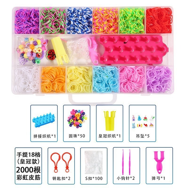 Diy arco iris para niños tejedor de banda de goma amazon puzzle juguetes de pulsera collar hacer telar