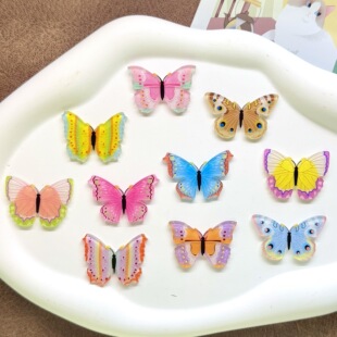 Acrylic Summer New Butterfly Children's Hairpin Cute Cartoon Phone Case Brooch Refrigerator Magnet Patch Accessories
