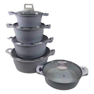 Small Diamond 10 Piece Set Marble Non-stick Pan suit Aluminum Maifan Stone Soup Pot Set Pot Die Casting Pot