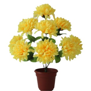 Qingming Festival Simulation Chrysanthemum 9 Pointed Chrysanthemum Environmental Protection Sacrifice Tomb Sweeping Silk Flower Yiwu Simulation Flower Factory Batch Grave Head Flower