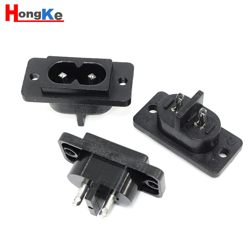 直销电源插座AC-004 电源适配器插座 两孔插座梅花插座AC004B插座