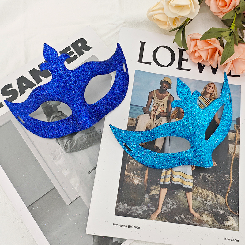 Carnaval nuevo polvo brillante máscara de flecha máscara de Halloween máscara de fiesta decoración máscara de mitad de cara