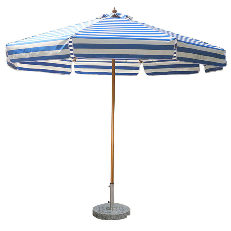 Wood grain aluminum pole - vertical edge [blue and white stripes]