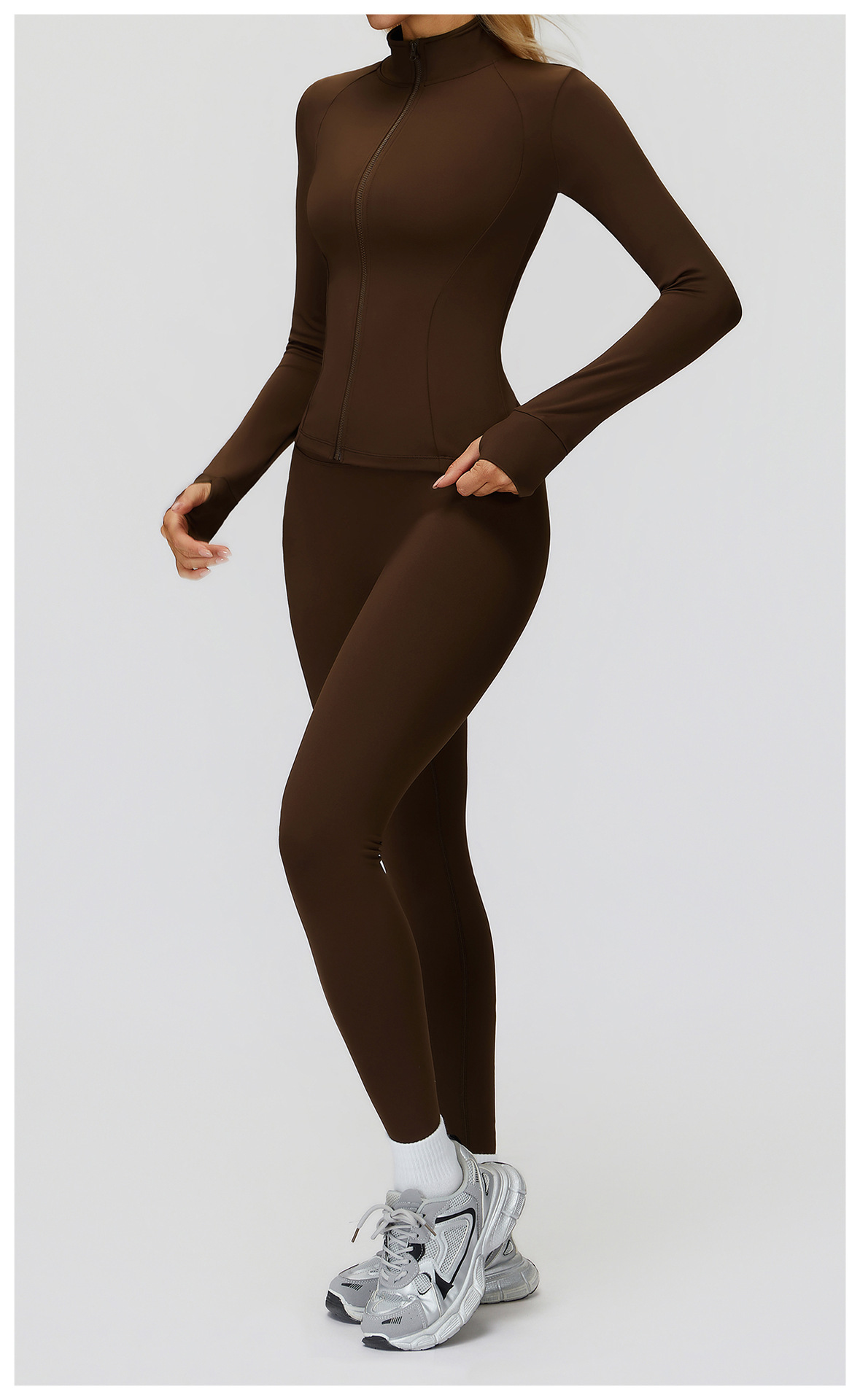 Giacca sportiva in pile da corsa, versatile, antivento, calda e con collo alto, Zechuang, autunno inverno, 5502_voghion.com