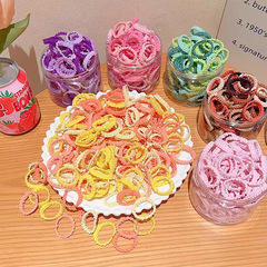 Baby girl hair accessories for Korean children, non-damaging elastic bands for hair, simple and basic baby thumb hair ties with cute chuchu floral edges