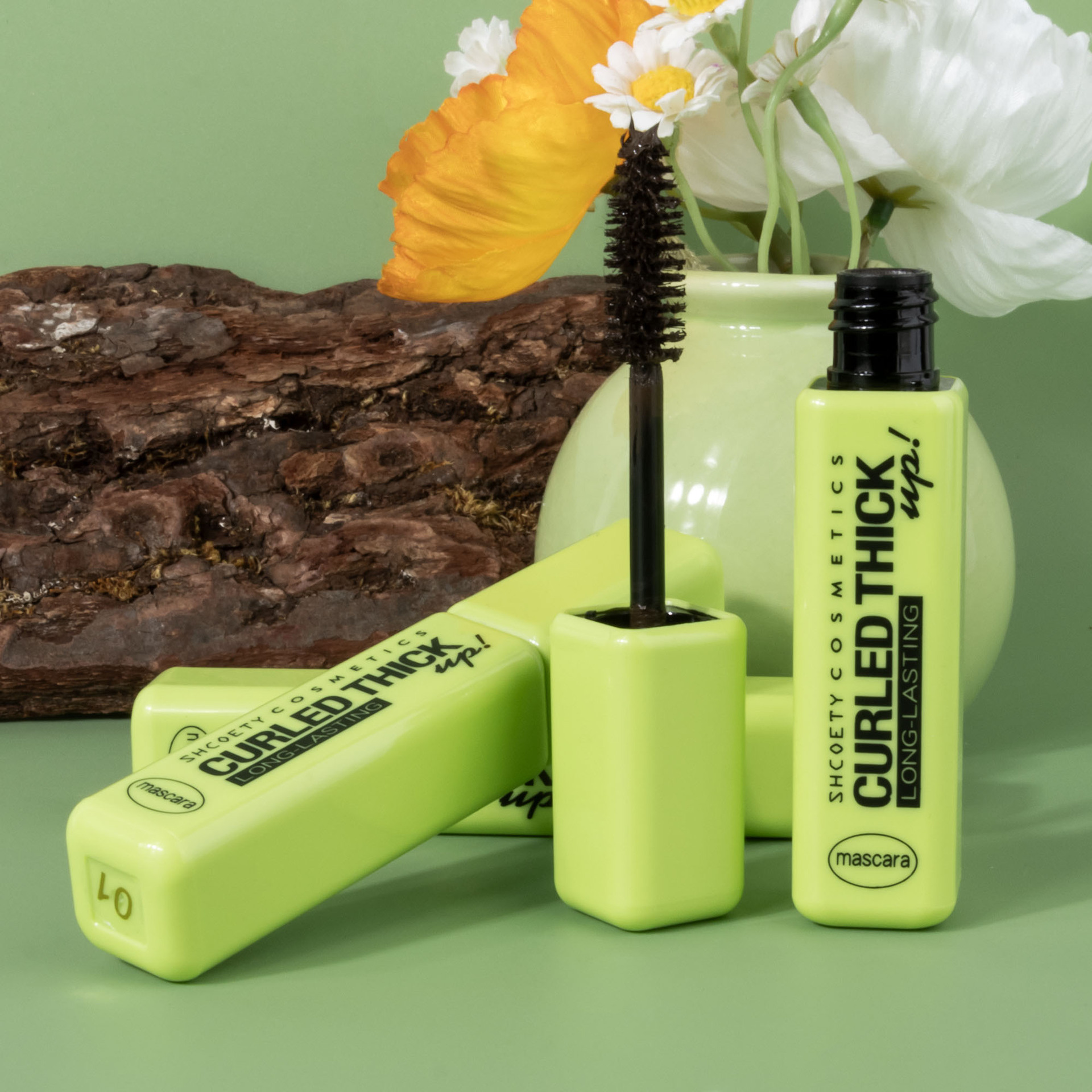 SHCOETY Cross-border 7D Mascara is waterproof, does not smudge, naturally slender, thick, long-lasting, and curls eyelashes as a base undefined