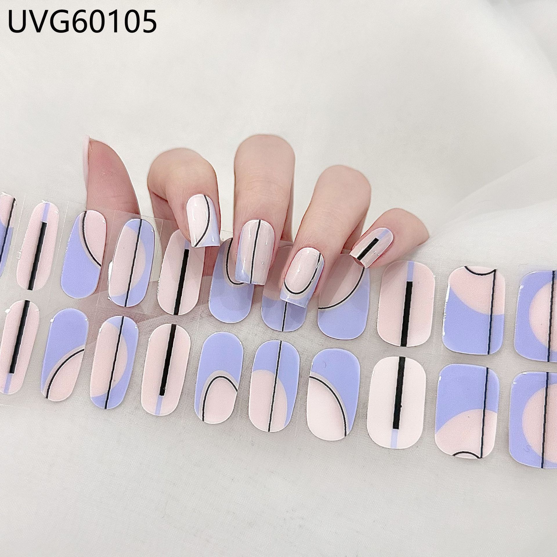 Pegatinas de uñas de gel UV transparentes efecto hielo, semicuradas, con lámina dorada, fototerapia, efecto película de aceite