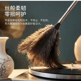 鸵鸟毛掸子洁除尘掸子可伸缩家用鸵鸟毛掸子大扫除必备除尘掸