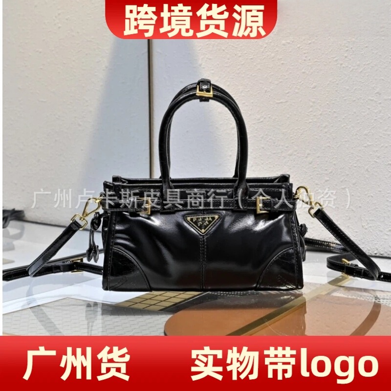 New classic Bonnie triangle logo full-leather underarm bag, fashionable and versatile single-shoulder crossbody women's bag