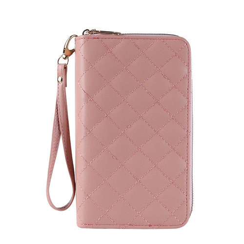 Wallet Women's Long Style  New European and American Double Zipper Large Capacity Clutch Bag Women's Wholesale Embroidered Mobile Phone Bag