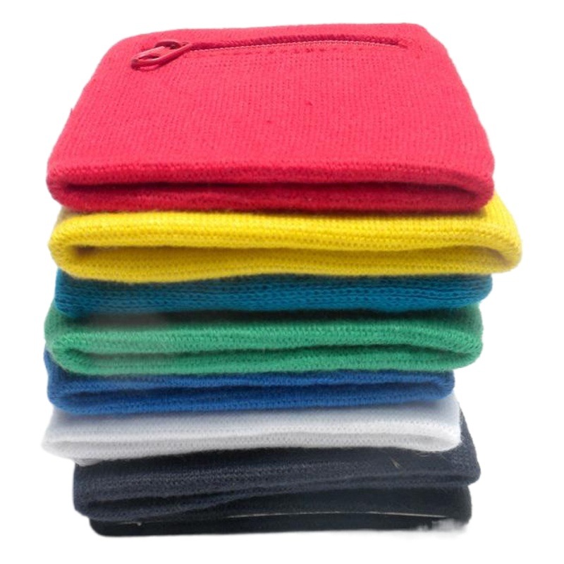 Formulate LOGO polyester cotton towel wristband zipper wristband sweat-absorbing and sweat-wiping sports men and women put keys as change purse