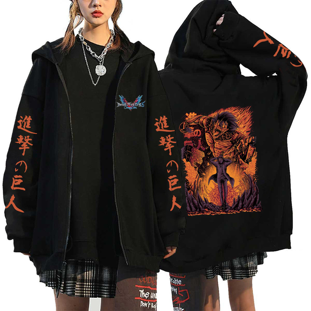 Anime Attack On Titan Men Women Zip Hoodies Yeager Eren