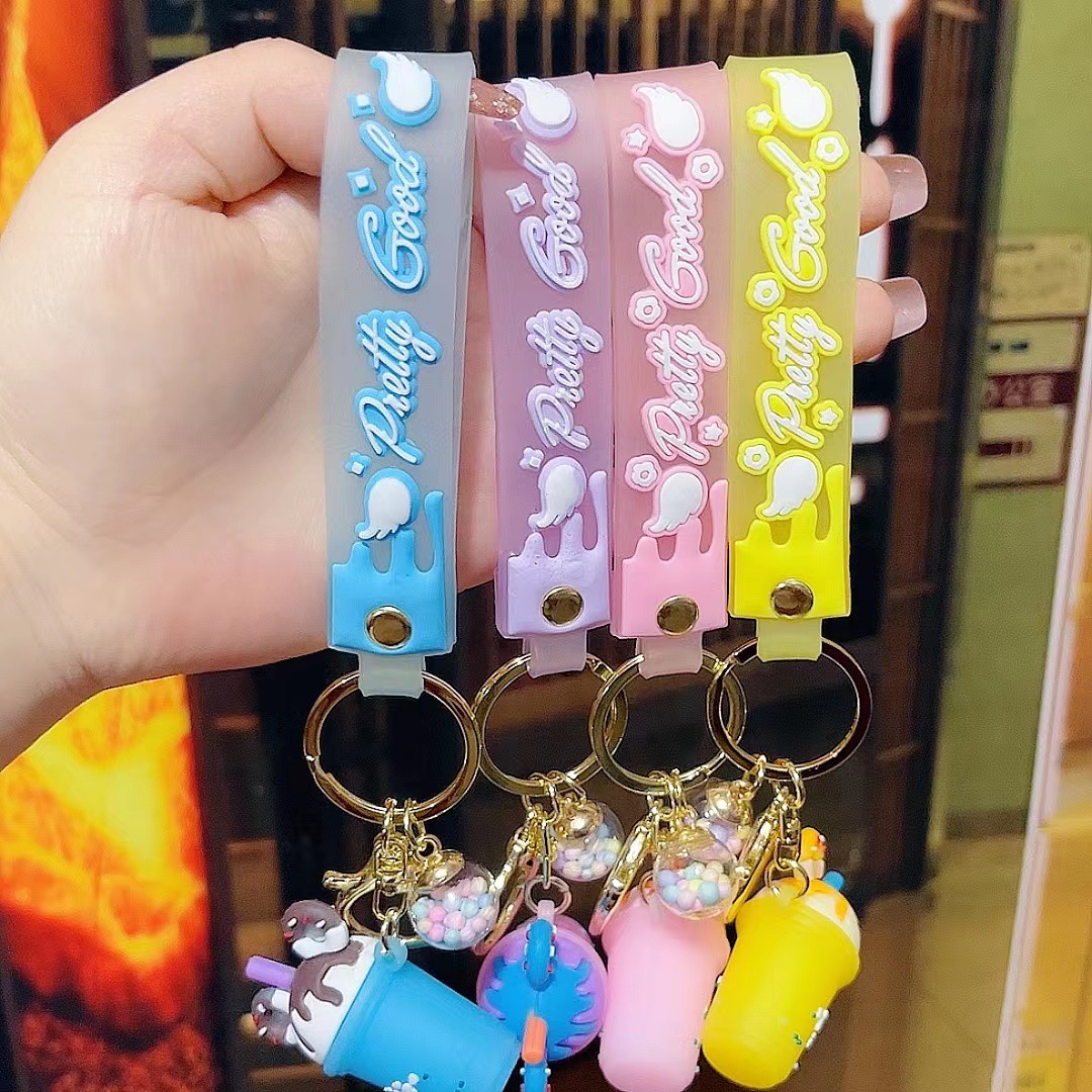 Cute Ice Cream Letter Silica Gel Women's Bag Pendant Keychain display picture 4