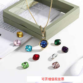 22年新款18k金项链女创意自由替换10颗宝石吊坠锁骨项链批发