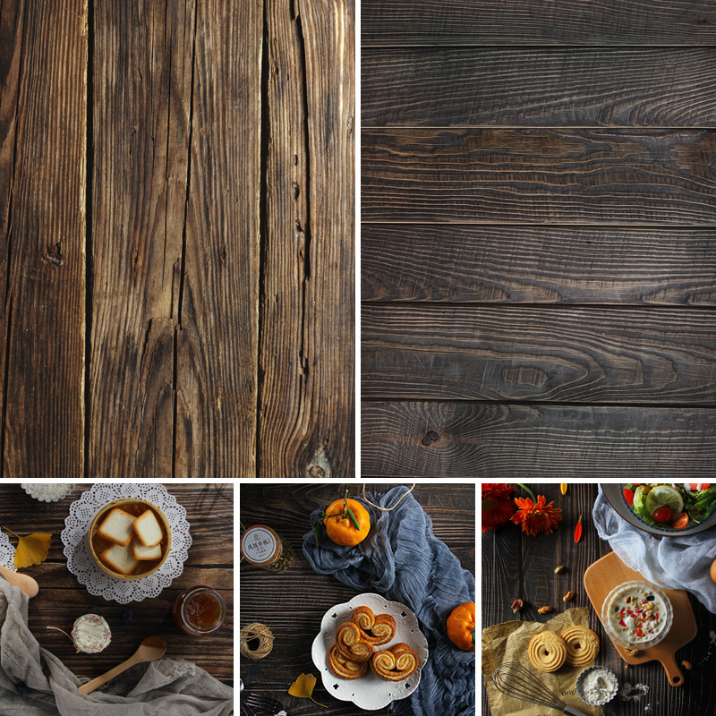 Food Photography Background Paper Tablecloth Photography Retro Imitation Wood Grain Photography Still Life Creative Pose Photography Decorative Props