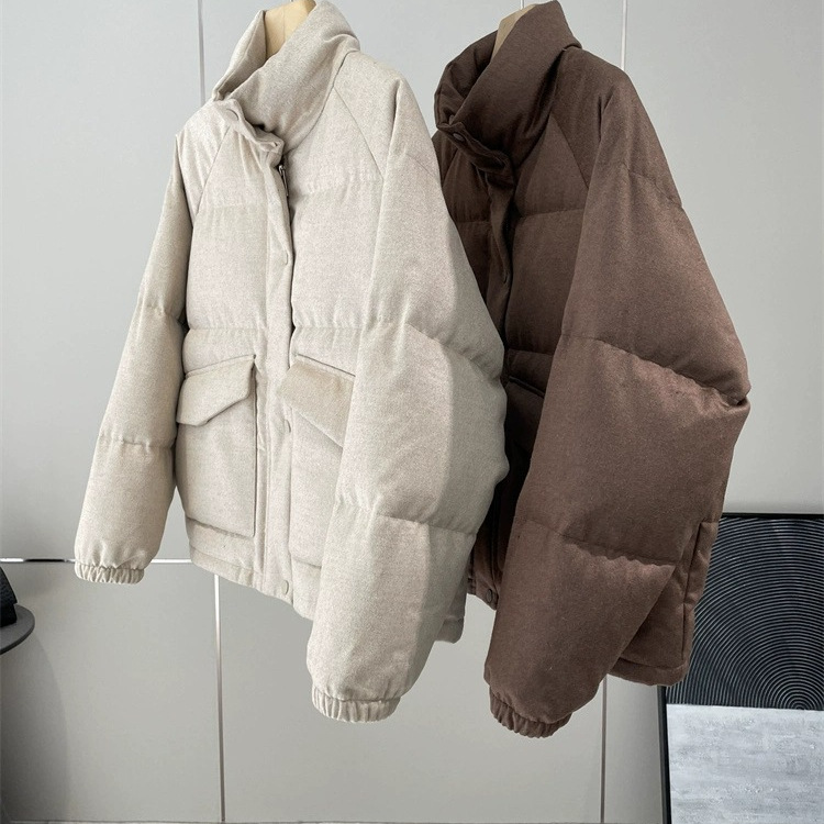 Super Deal!~Only One Batch! He9900+! Silk Camel Wool Filled with Goose Down, Melard Stand Collar down Jacket, Winter 25