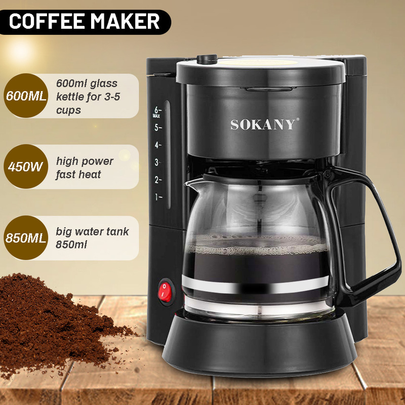 Cross-Border European Standard Drip Coffee Maker 600ml Capacity Small Household 6-Cup Coffee Pot Permanent Filter 450W Cross-Border European Standard Drip Coffee Maker 600ml Capacity Small Household 6-Cup Coffee Pot Permanent Filter 450W