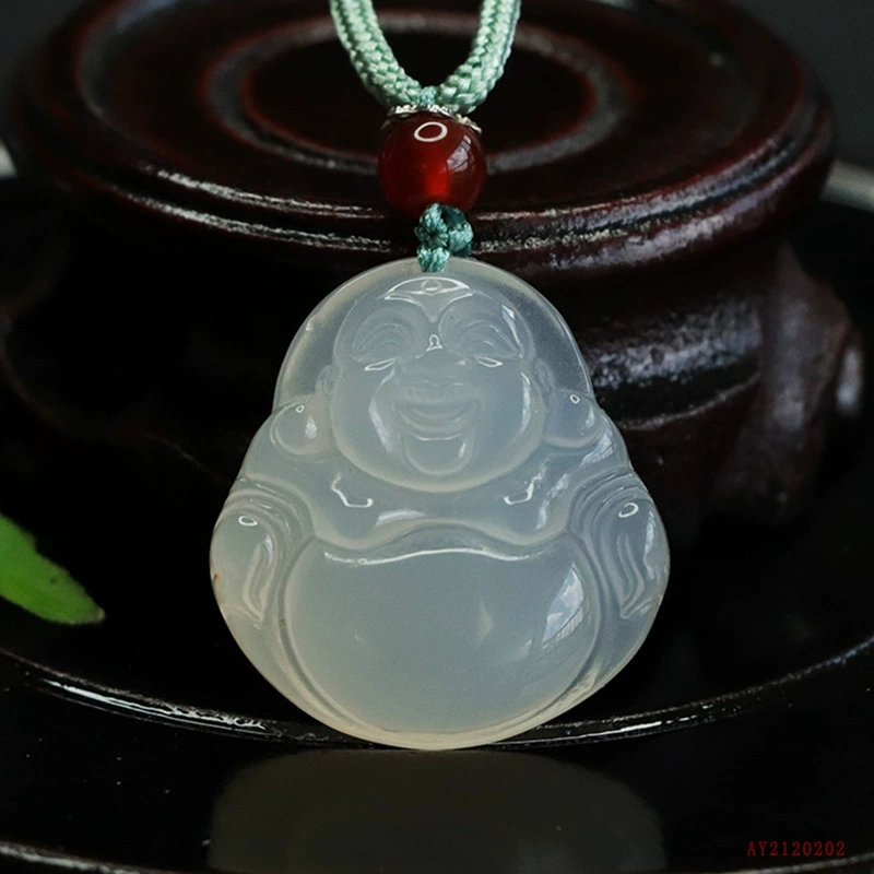 Aiyu натуральный белый халцедон кулон агатовый ледяной вид Fokong Guanyin ювелирная фабрика в прямом эфире AY2120202