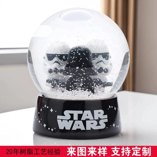 水晶球定制跨境新品雪花球树脂摆件桌面装饰品树脂工艺品摆件客厅