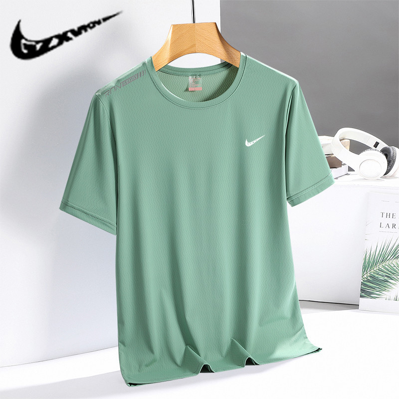 Summer Ice Silk Short-sleeved Quick-drying T-shirt Men's Outdoor Sports Running Half-sleeved Breathable Quick-drying Clothes Couple's Fixed Logo