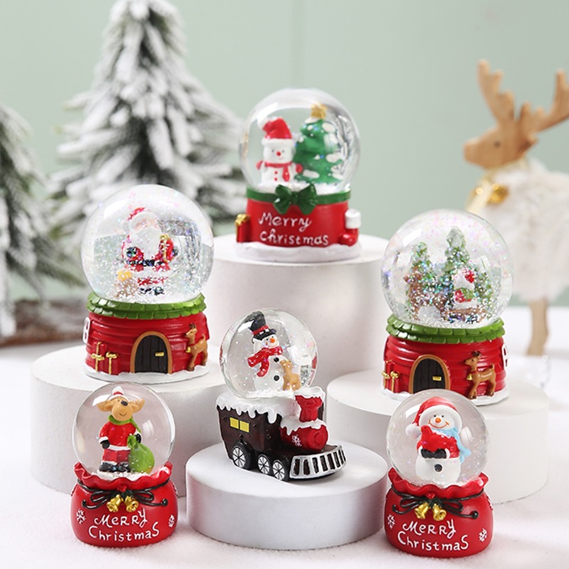 Creative Customized Santa Claus Resin Anime Cartoon Crystal Ball Christmas Gift Can Be Customized with Pictures and Handmade