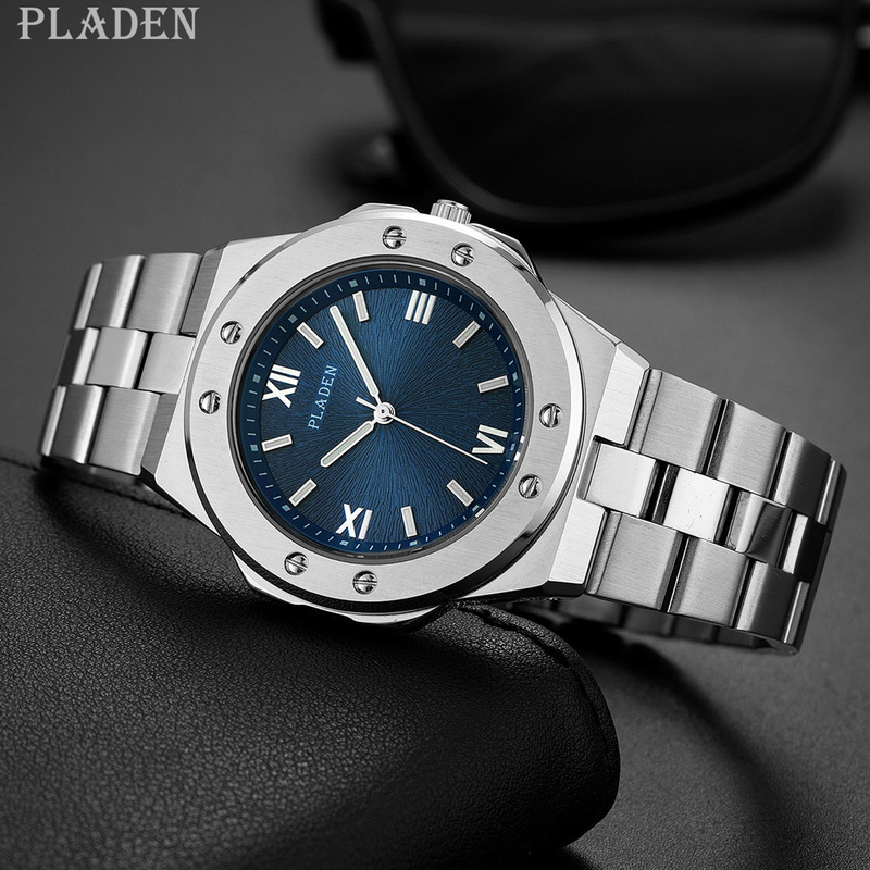 Pladen Brand High-Quality Business Simple Casual Solid Stainless Steel Waterproof Luminous Men's and Women's Watches Pladen Brand High-Quality Business Simple Casual Solid Stainless Steel Waterproof Luminous Men's and Women's Watches