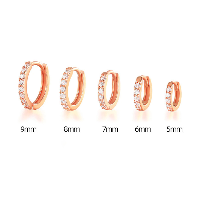 Nuevos pendientes transfronterizos de moda europea y americana de gama alta corona de diamantes llenos de diamantes pendientes de oro rosa pendientes geométricos para mujeres
