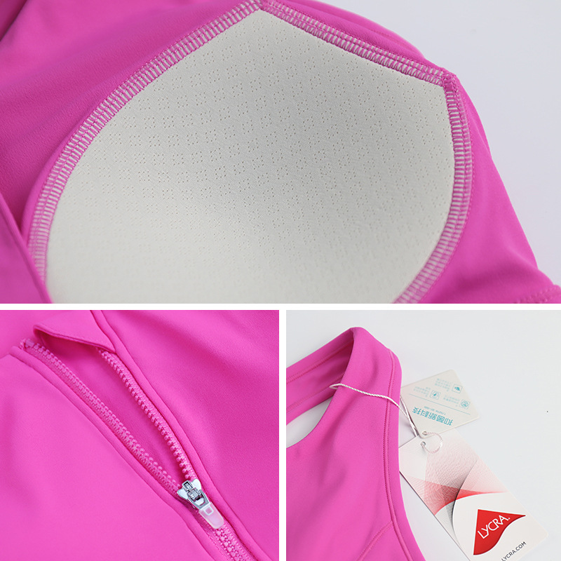 LAHN Lycra ropa interior deportiva de alta resistencia a prueba de golpes con cremallera frontal integrada Copa fija en forma de I belleza espalda sujetador deportivo