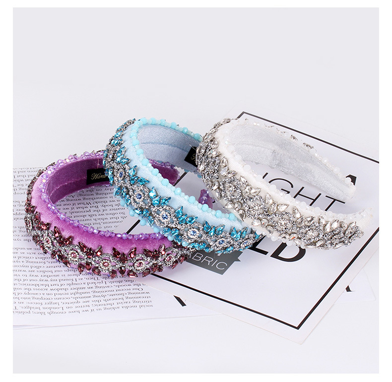 1 Piece Quantity Festival Occasion Sponge Material U Shape Pattern Baroque Style U Shape Sponge Inlay Rhinestones Pearl Hair Band 1 Piece