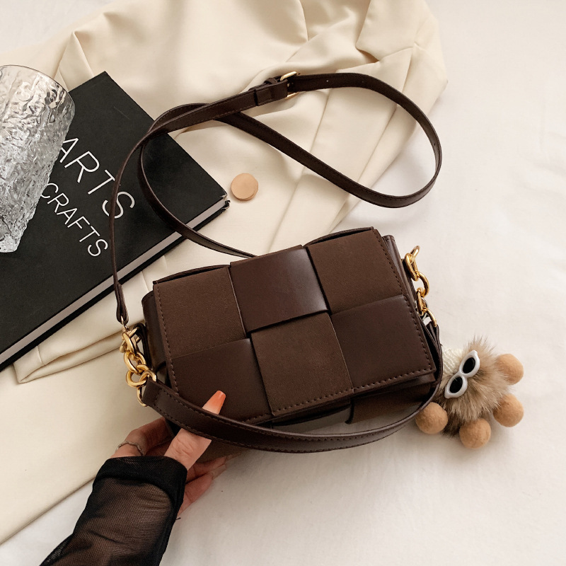 Estilo coreano contraste color tejido pequeño bolso cuadrado 2023 otoño nuevo versátil retro moda bolso de hombro ins crossbody bolso de mujer