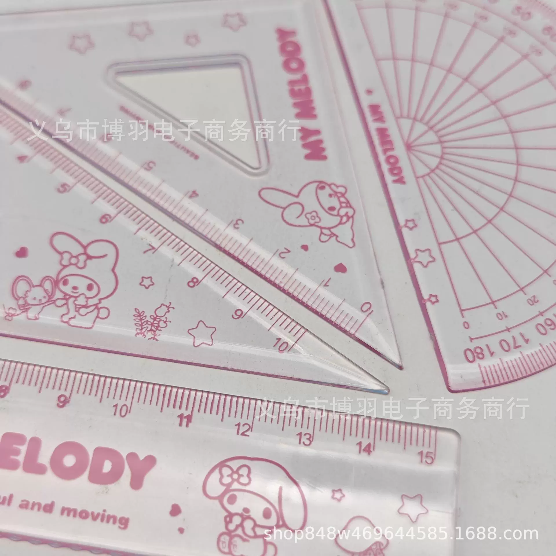 Cartoon ruler, children's set for students, 4 piece set