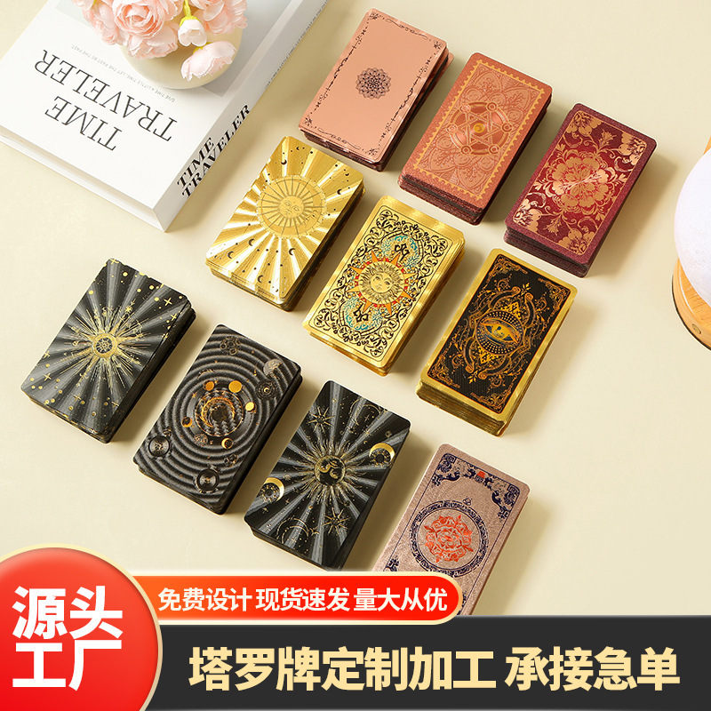 Wetpet Waterproof Gold Foil Tarot Cards Full Set Board Game Party Card Game English Version Tarot Cards