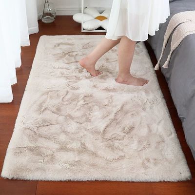 Bedroom, Large Area Bedside Mat, Car Carpet - milk-tea-color-3cm-imitation-rabbit-fur-5080cm