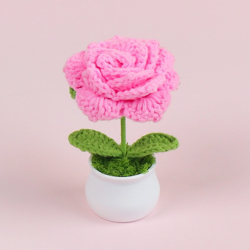 完成したウールひまわり鉢植えスズラン造花チューリップデスクトップ装飾品バレンタインデー教師クラスメートギフト|undefined