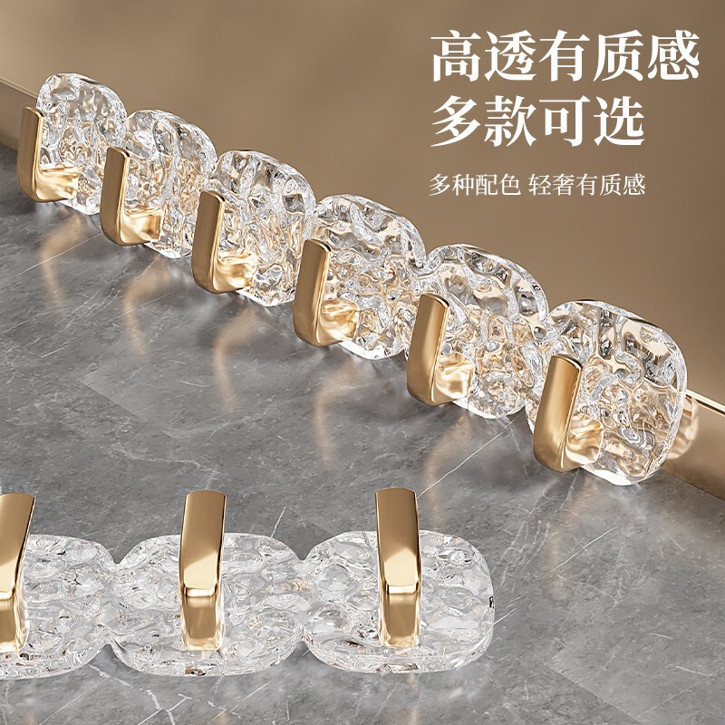 Glacier-Pattern Adhesive Hooks for Bathroom, No-Drill Sticky Hooks for Towels on the Wall Behind the Bathroom Door, Strong Adhesive Hooks for Home Use
