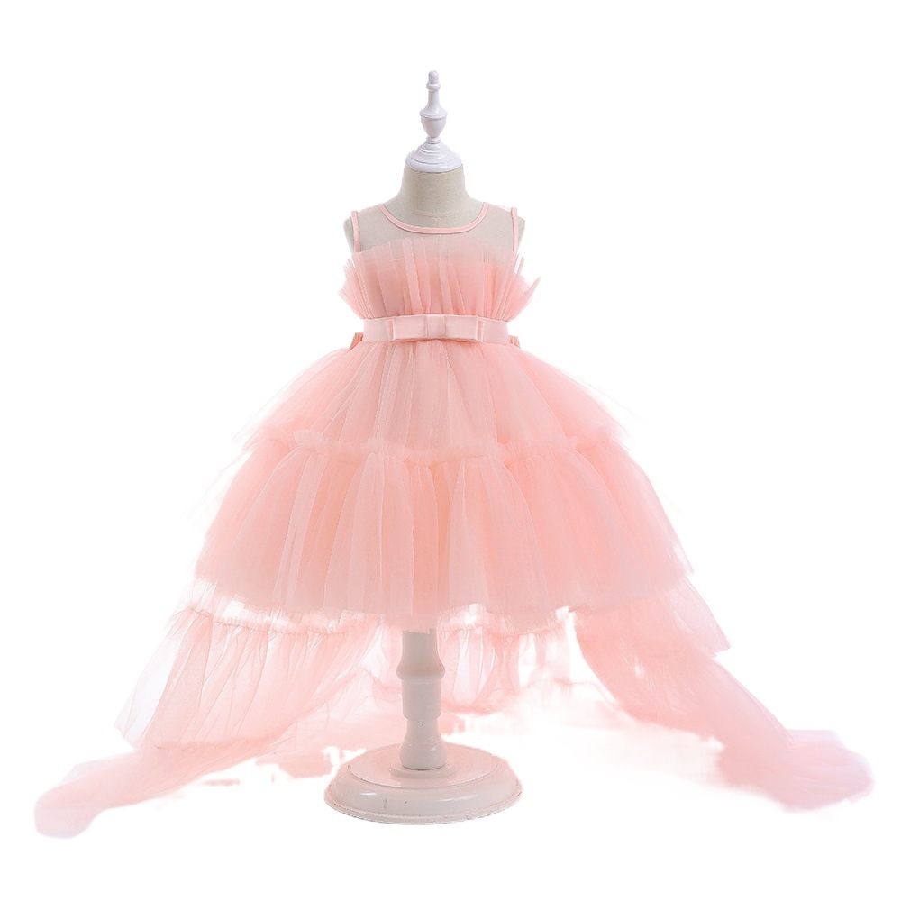 Nuevo vestido infantil de Amazon para comercio exterior con falda de tul, vestido de princesa para niñas pequeñas, vestido para presentación de piano con lentejuelas, elegante.
