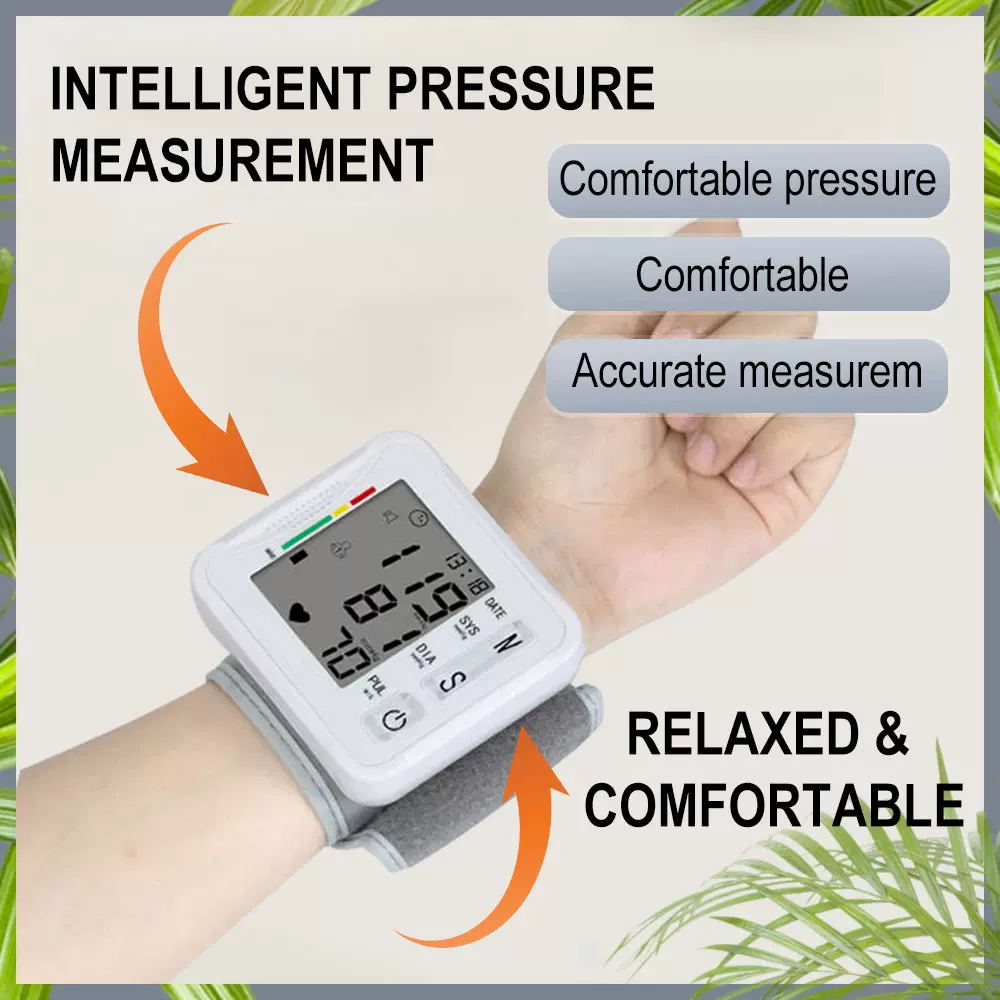 智能电子血压仪外贸英文手腕血压计自动测量语音播报小型便捷