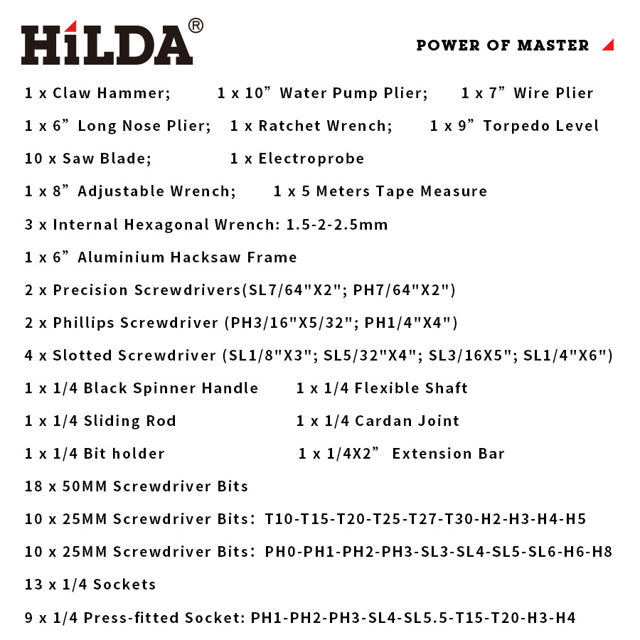 HiLDA herramienta de mano del hogar destornillador Reparación de electrodomésticos 83-piece set Amazon transfronteriza Venta caliente