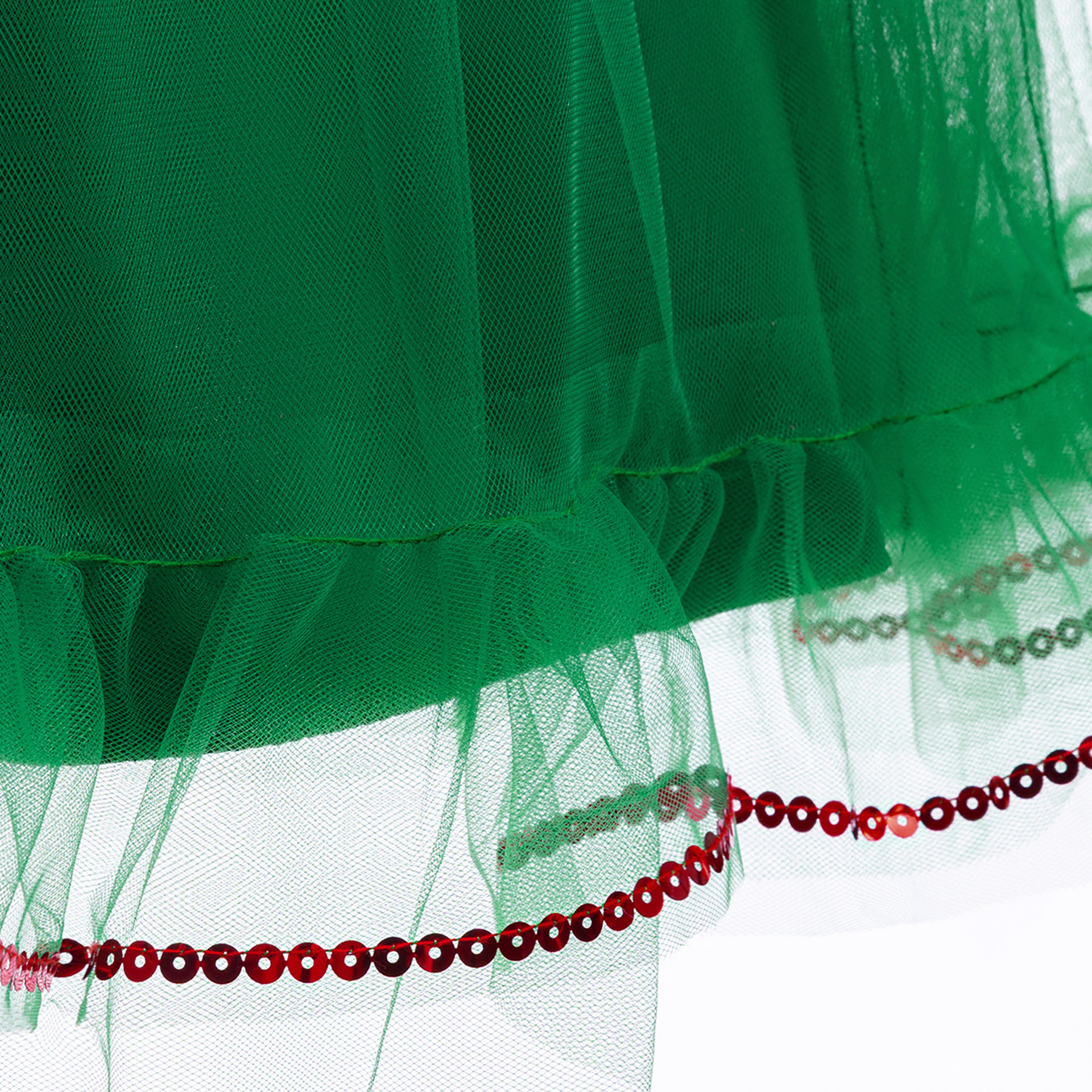 Vestido infantil vestido de princesa esquinilla burbuja manga forjada tela de malla empalmado vestido de fiesta de Navidad princesa rope image 5