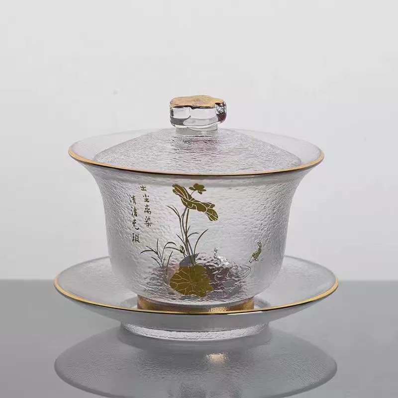 Japanese with a forged pattern glass set, tea cup