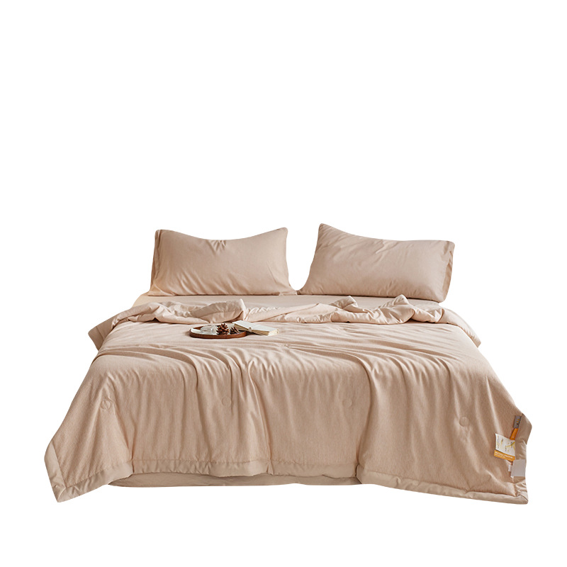 Edredón fresco de verano de fibra de soja edredón de verano de cuatro piezas dormitorio individual y doble edredón de aire acondicionado lavable a máquina verano