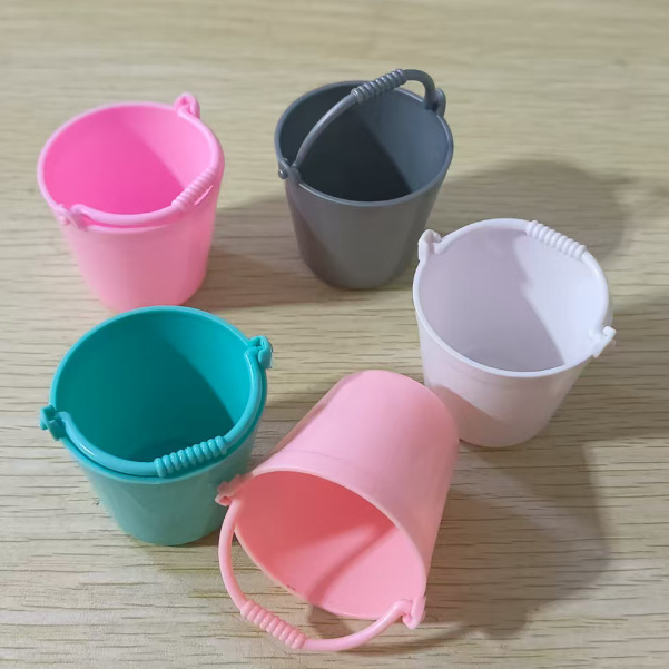 Mini Miniature Good-Looking Small Bucket Kidsren's Play House Scene Small Ornaments Food and Play Accessories Plastic Artificial Small Bucket