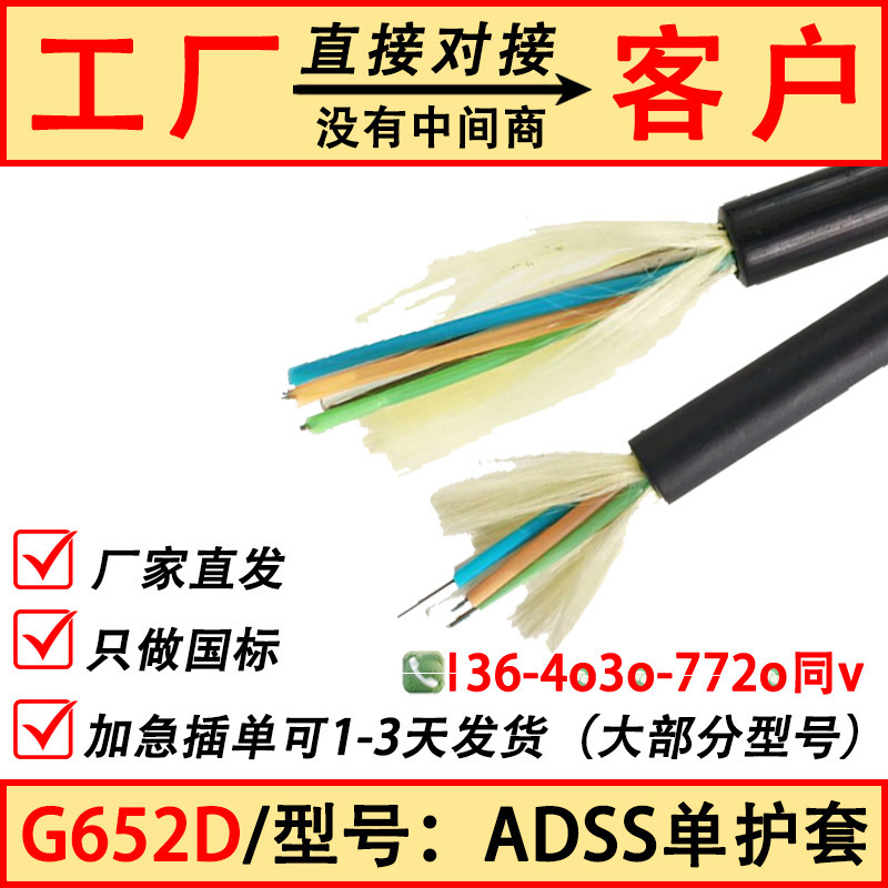 Adss-Pe-24B1-100M-23456At Adss24 Core Self-Supporting Power Optical Cable 12B1/6B1/8B1