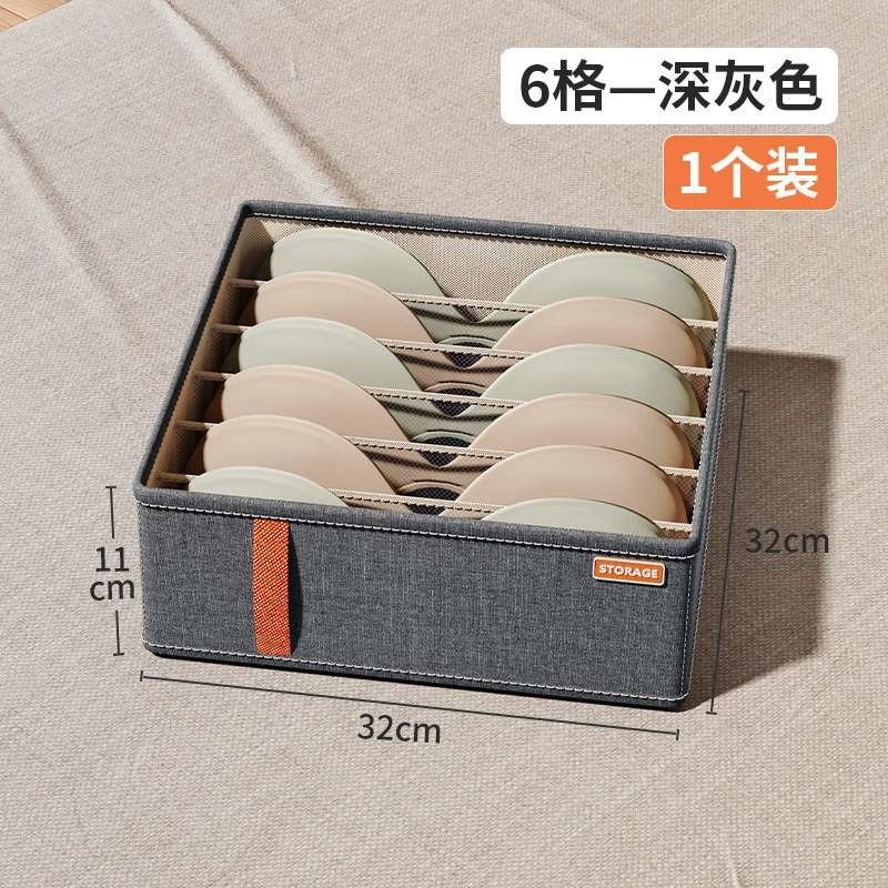 Underwear Storage Box 3-in-1, Cotton-Linen Organizer with Compartments, 2–20 Cells, Stackable