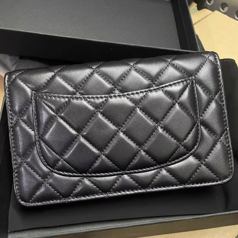 2024 New Style Small Fragrant Woc Fortune Bag Caviar Quilted Chain Bag Genuine Leather Small Square Bag Single Shoulder Crossbody Bag