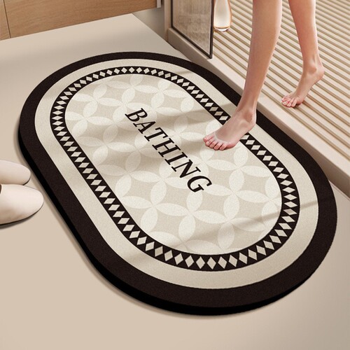 Minimalist style household diatomaceous earth mat, stain-resistant and easy to clean, bathroom mat, toilet mat, water-absorbent and anti-slip foot mat