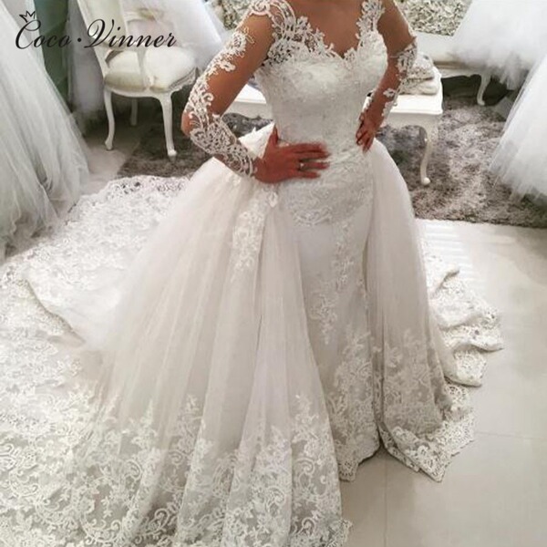 sexy removable wedding dress