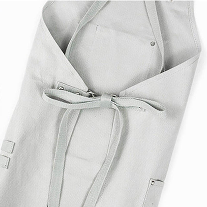 Lienzo delantal logotipo personalizado restaurante artista floral peluquería cafetería trajes delantal al por mayor personalizado